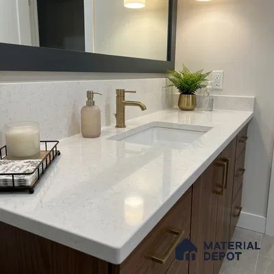 Belina Quartz QR 00380 Silver Haven Helsinki Series 10.5 ft x 5.35 ft Quartz - 20 mm | 10 Years and Replacement Warranty | Suitable for Kitchen, Restaurant, Counter Tops, Dining, Reception, office