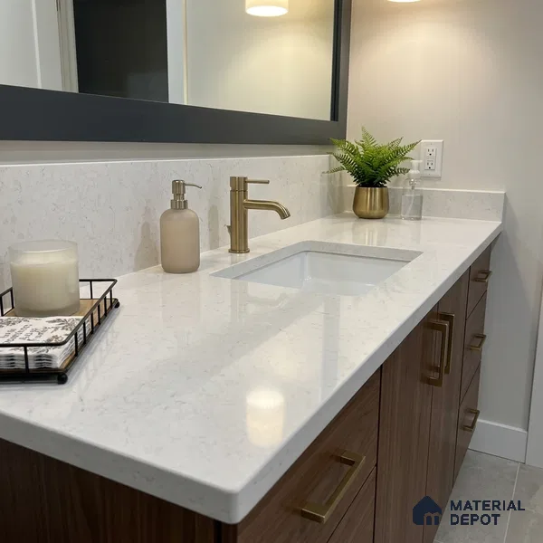 Belina Quartz QR 00380 Silver Haven Helsinki Series 10.5 ft x 5.35 ft Quartz - 20 mm | 10 Years and Replacement Warranty | Suitable for Kitchen, Restaurant, Counter Tops, Dining, Reception, office