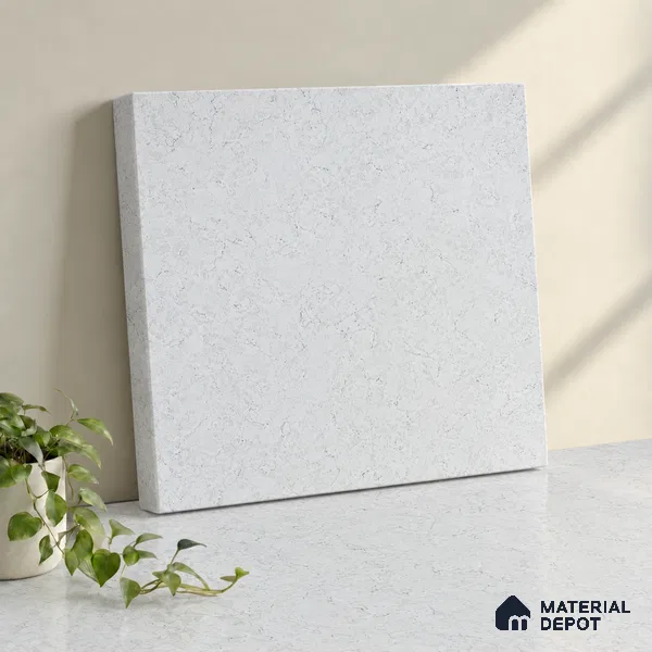 Belina Quartz QR 00380 Silver Haven Helsinki Series 10.5 ft x 5.35 ft Quartz - 20 mm | 10 Years and Replacement Warranty | Suitable for Kitchen, Restaurant, Counter Tops, Dining, Reception, office