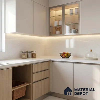 Belina Quartz QR 00380 Silver Haven Helsinki Series 10.5 ft x 5.35 ft Quartz - 20 mm | 10 Years and Replacement Warranty | Suitable for Kitchen, Restaurant, Counter Tops, Dining, Reception, office