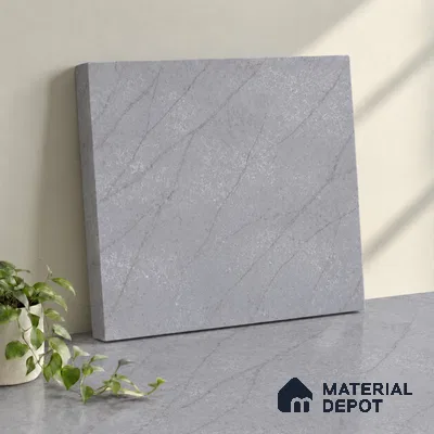 Belina Quartz QR 00382 Nimbus Ash Helsinki Series 10.5 ft x 5.35 ft Quartz - 20 mm | 10 Years and Replacement Warranty | Suitable for Kitchen, Restaurant, Counter Tops, Dining, Reception, office