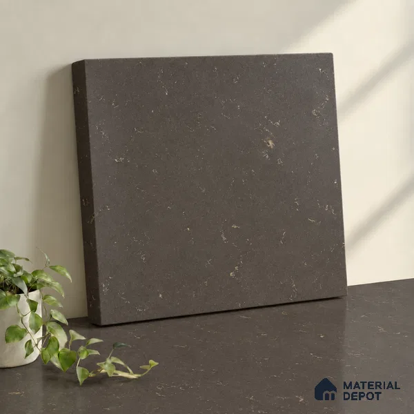 Belina Quartz QR 00383 Bronze Carrara Helsinki Series 10.5 ft x 5.35 ft Quartz - 20 mm | 10 Years and Replacement Warranty | Suitable for Kitchen, Restaurant, Counter Tops, Dining, Reception, office