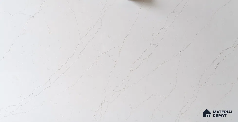Belina Quartz QR 00388 Hermosa Flora Gold Helsinki Series 11.5 ft x 6.5 ft Quartz - 20 mm | 10 Years and Replacement Warranty | Suitable for Kitchen, Restaurant, Counter Tops, Dining, Reception, office