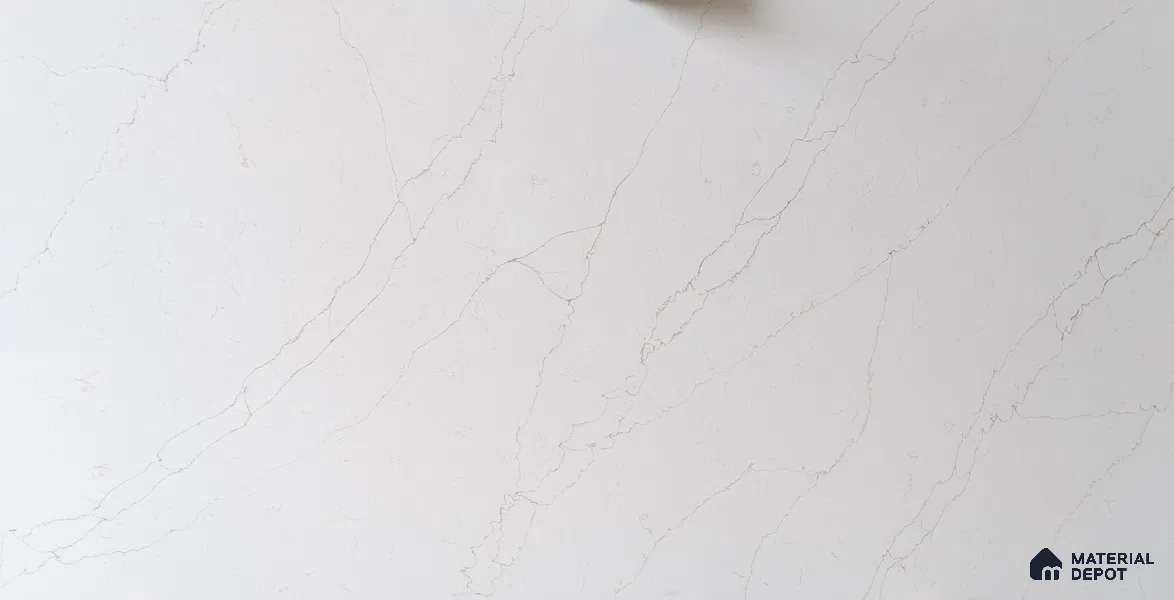 Belina Quartz QR 00388 Hermosa Flora Gold Helsinki Series 11.5 ft x 6.5 ft Quartz - 20 mm | 10 Years and Replacement Warranty | Suitable for Kitchen, Restaurant, Counter Tops, Dining, Reception, office