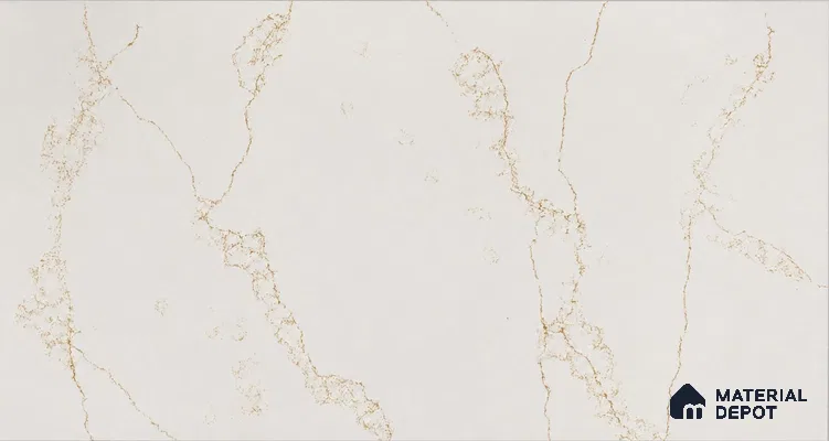 Belina Quartz QR 00390 Silva Acosta Gold Helsinki Series 11.5 ft x 6.5 ft Quartz - 20 mm | 10 Years and Replacement Warranty | Suitable for Kitchen, Restaurant, Counter Tops, Dining, Reception, office