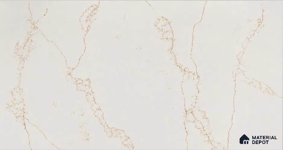 Belina Quartz QR 00390 Silva Acosta Gold Helsinki Series 11.5 ft x 6.5 ft Quartz - 20 mm | 10 Years and Replacement Warranty | Suitable for Kitchen, Restaurant, Counter Tops, Dining, Reception, office