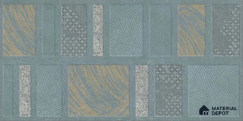TL 01202 A Quanto Aqua HL 1 600x300 mm Ceramic Bathroom Wall Tile - 8 mm (Sample)