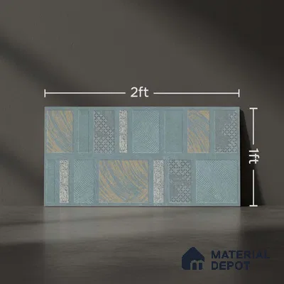 TL 01202 A Quanto Aqua HL 1 600x300 mm Ceramic Bathroom Wall Tile - 8 mm (Sample)