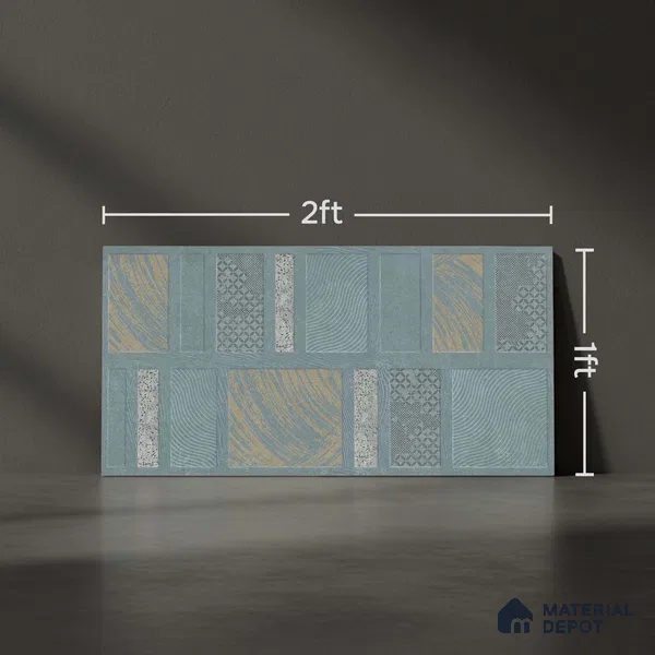 TL 01202 A Quanto Aqua HL 1 600x300 mm Ceramic Bathroom Wall Tile - 8 mm (Sample)