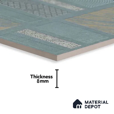 TL 01202 A Quanto Aqua HL 1 600x300 mm Ceramic Bathroom Wall Tile - 8 mm (Sample)