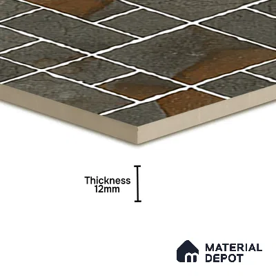 Parking Floor Tile TL 07563 Quiet Alloy | 16 x 16 inch | Anti Skid Matte Finish Heavy Duty Vitrified Tile - 12 mm | Suitable For High Traffic Areas, Terrace, Balcony | Pattern Alignment May Vary | 2-3 mm Spacer is Mandatory