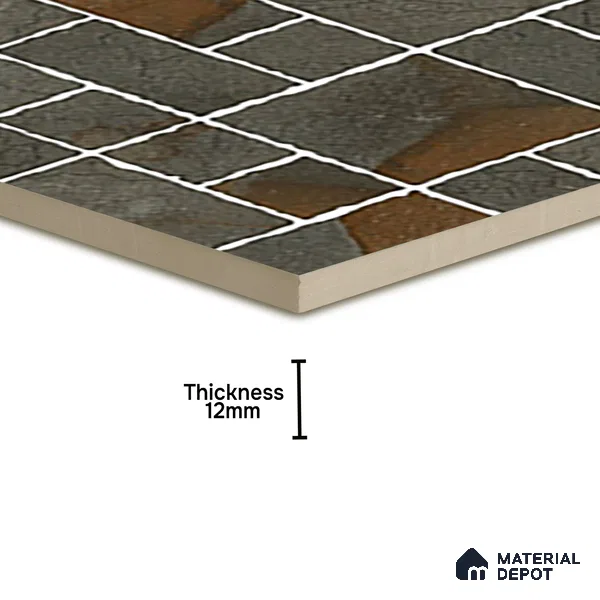 Parking Floor Tile TL 07563 Quiet Alloy | 16 x 16 inch | Anti Skid Matte Finish Heavy Duty Vitrified Tile - 12 mm | Suitable For High Traffic Areas, Terrace, Balcony | Pattern Alignment May Vary | 2-3 mm Spacer is Mandatory