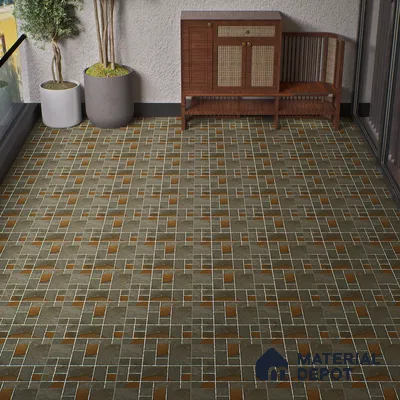 Parking Floor Tile TL 07563 Quiet Alloy | 16 x 16 inch | Anti Skid Matte Finish Heavy Duty Vitrified Tile - 12 mm | Suitable For High Traffic Areas, Terrace, Balcony | Pattern Alignment May Vary | 2-3 mm Spacer is Mandatory