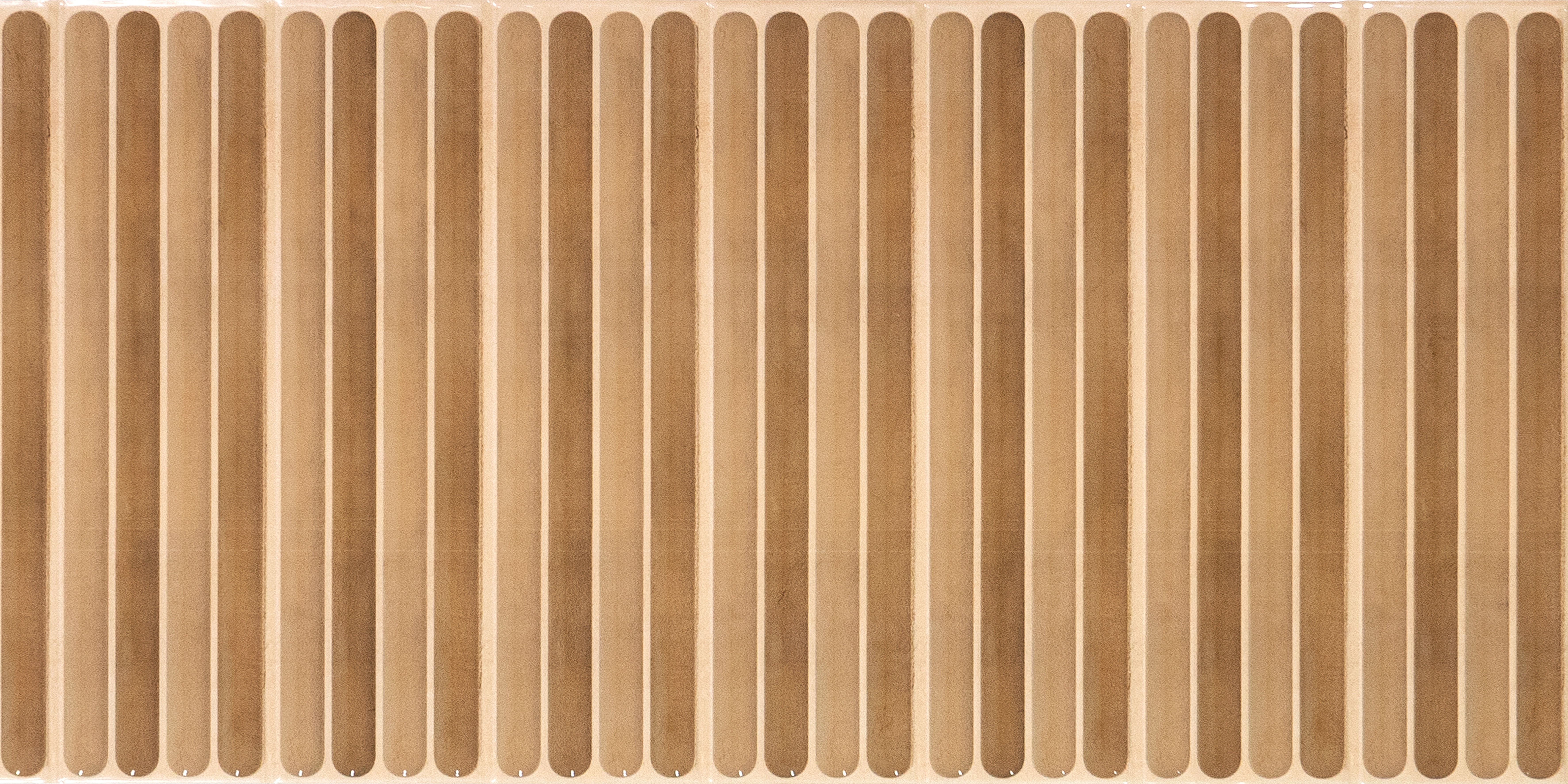 Faux Subway Wall Tile TL 05377 B Miraq Ripple Stripes Brown 2 ft x 1 ft Ceramic Glossy Finish - 8 mm | Suitable For Kitchen, Bathroom Walls and Backsplashes | Please Expect a Slight Variation of Pattern