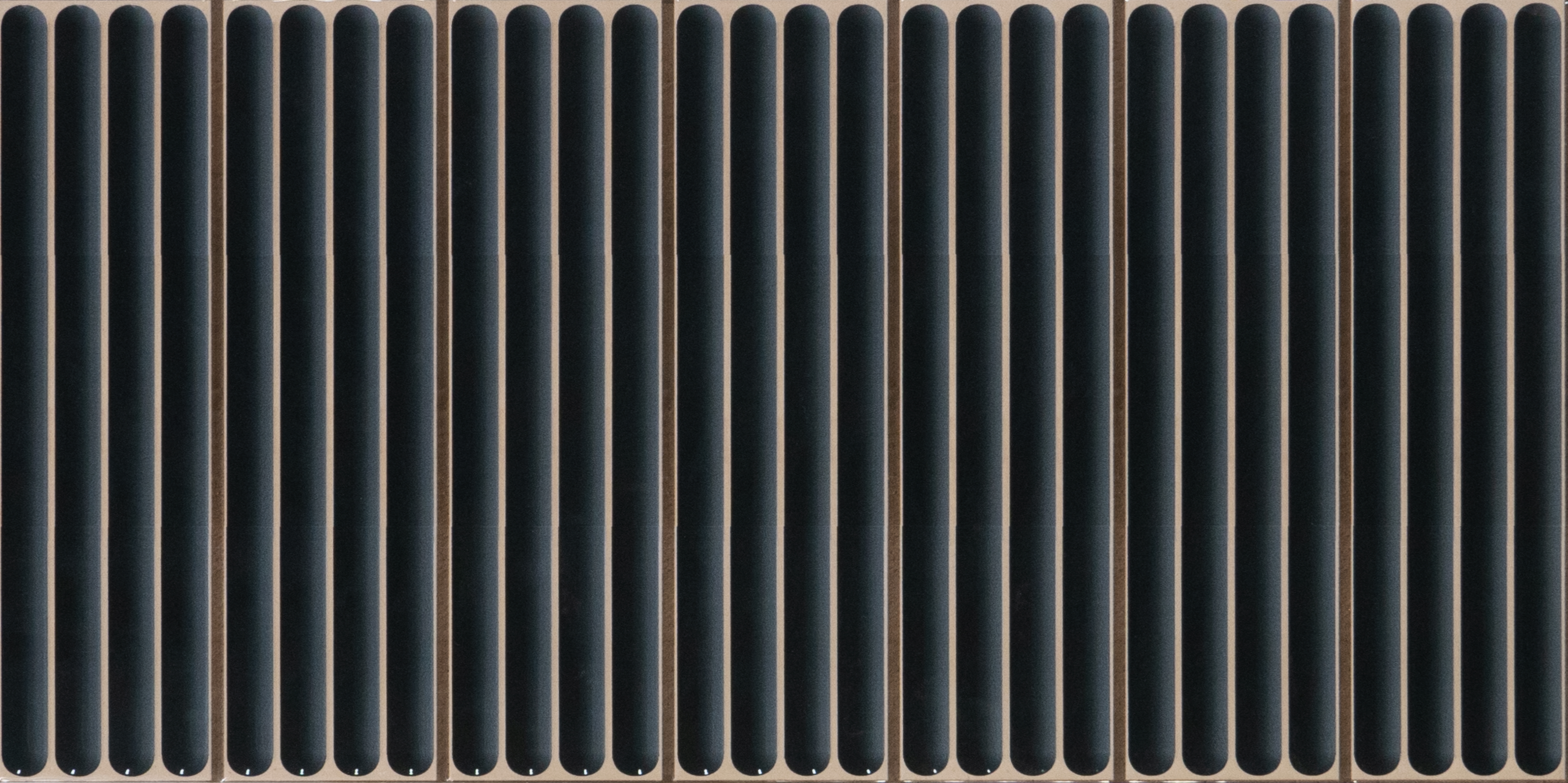 Faux Subway Wall Tile TL 05377 Miraq Ripple Stripes Black 2 ft x 1 ft Ceramic Glossy Finish - 8 mm | Suitable For Kitchen, Bathroom Walls and Backsplashes | Please Expect a Slight Variation of Pattern (Sample)