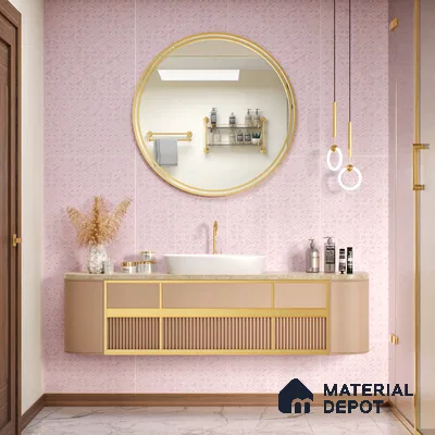 TL 00693 B Radiant Rosy Series Pattern 3 Pink Matte Finish 4 ft x 2 ft Full Body Vitrified Tile - 9 mm (Sample)