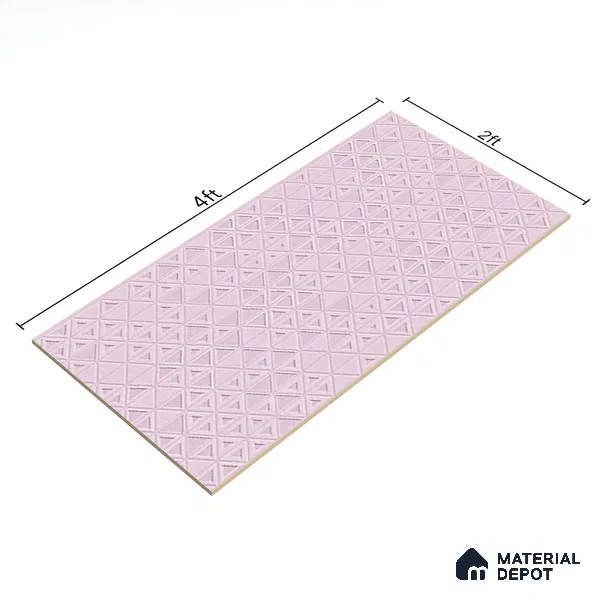 TL 00693 C Radiant Rosy Series Pattern 7 Pink Chrome Finish 4 ft x 2 ft Full Body Vitrified Tile - 9 mm (Sample)
