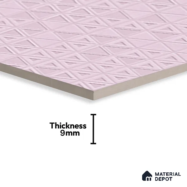 TL 00693 C Radiant Rosy Series Pattern 7 Pink Chrome Finish 4 ft x 2 ft Full Body Vitrified Tile - 9 mm (Sample)