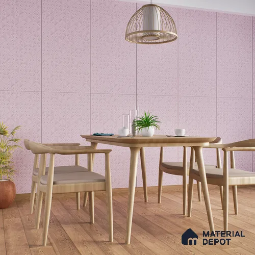 TL 00693 C Radiant Rosy Series Pattern 7 Pink Chrome Finish 4 ft x 2 ft Full Body Vitrified Tile - 9 mm