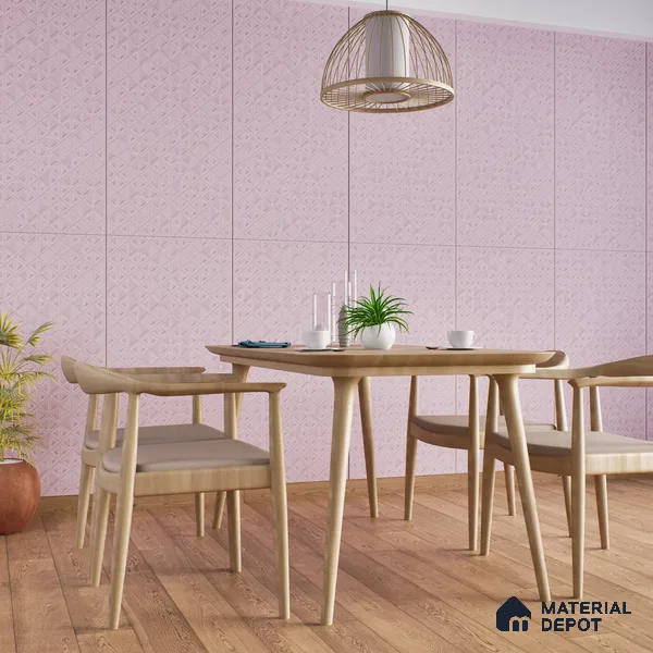 TL 00693 C Radiant Rosy Series Pattern 7 Pink Chrome Finish 4 ft x 2 ft Full Body Vitrified Tile - 9 mm (Sample)
