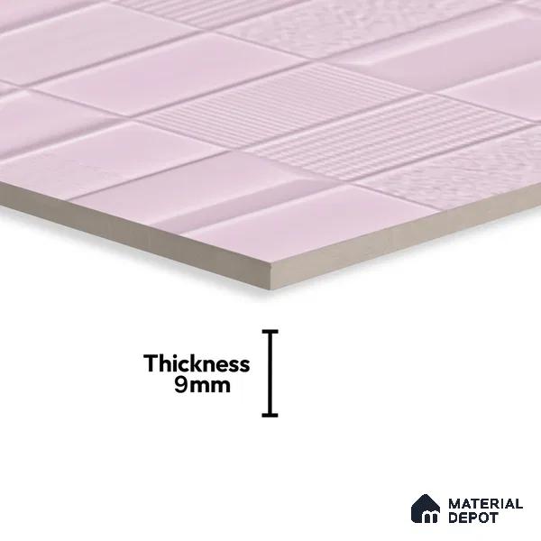 TL 00693 D Radiant Rosy Series Pattern 1 Pink Matte Finish 4 ft x 2 ft Full Body Vitrified Tile - 9 mm (Sample)