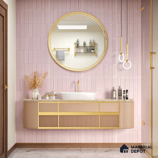 TL 00693 D Radiant Rosy Series Pattern 1 Pink Matte Finish 4 ft x 2 ft Full Body Vitrified Tile - 9 mm (Sample)