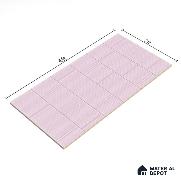TL 00693 E Radiant Rosy Series Pattern 2 Pink Matte Finish 4 ft x 2 ft Full Body Vitrified Tile - 9 mm (Sample)
