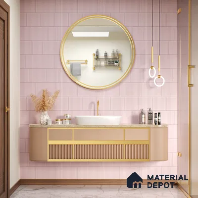 TL 00693 E Radiant Rosy Series Pattern 2 Pink Matte Finish 4 ft x 2 ft Full Body Vitrified Tile - 9 mm (Sample)