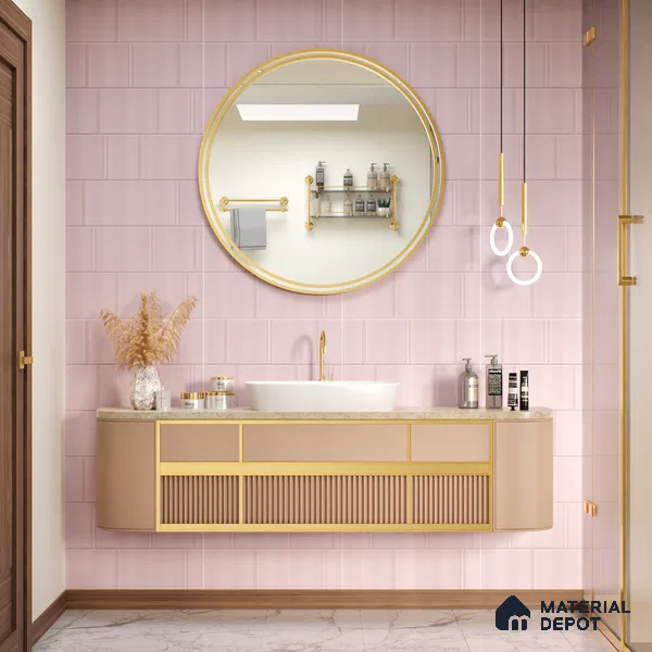 TL 00693 E Radiant Rosy Series Pattern 2 Pink Matte Finish 4 ft x 2 ft Full Body Vitrified Tile - 9 mm (Sample)