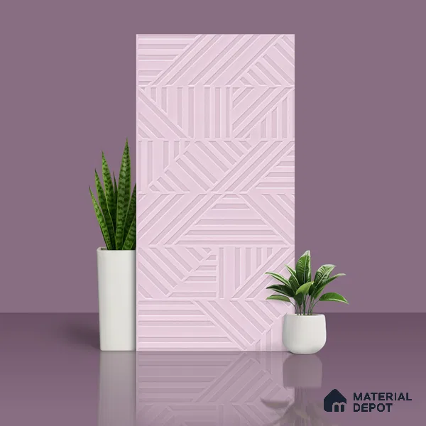 TL 00693 F Radiant Rosy Series Pattern 4 Pink Matte Finish 4 ft x 2 ft Full Body Vitrified Tile - 9 mm