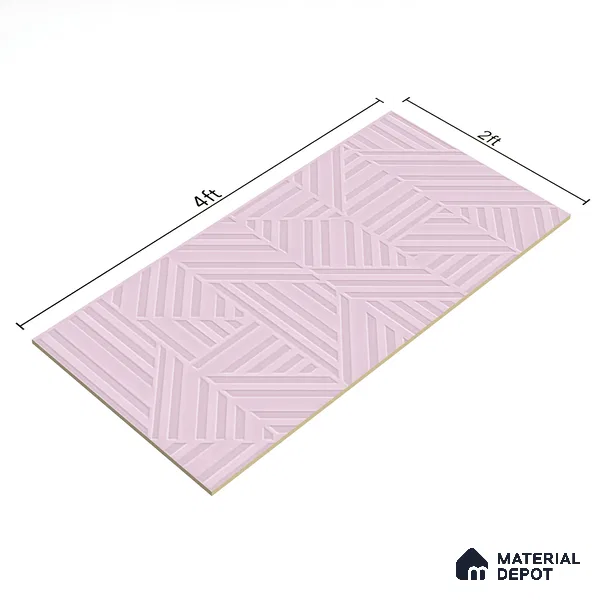TL 00693 F Radiant Rosy Series Pattern 4 Pink Matte Finish 4 ft x 2 ft Full Body Vitrified Tile - 9 mm