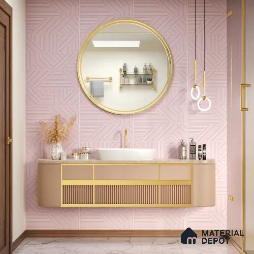 TL 00693 F Radiant Rosy Series Pattern 4 Pink Matte Finish 4 ft x 2 ft Full Body Vitrified Tile - 9 mm