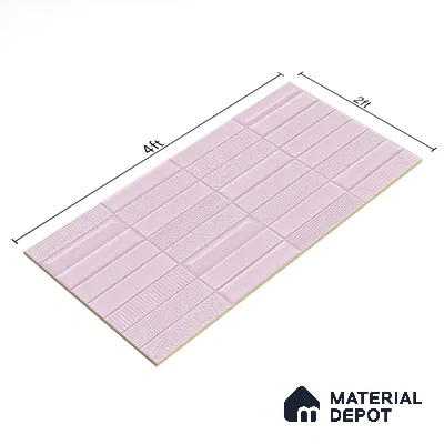 TL 00693 G Radiant Rosy Series Pattern 5 Pink Chrome Finish 4 ft x 2 ft Full Body Vitrified Tile - 9 mm (Sample)