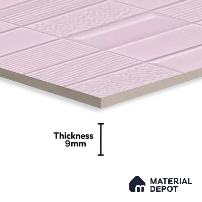 TL 00693 G Radiant Rosy Series Pattern 5 Pink Chrome Finish 4 ft x 2 ft Full Body Vitrified Tile - 9 mm (Sample)