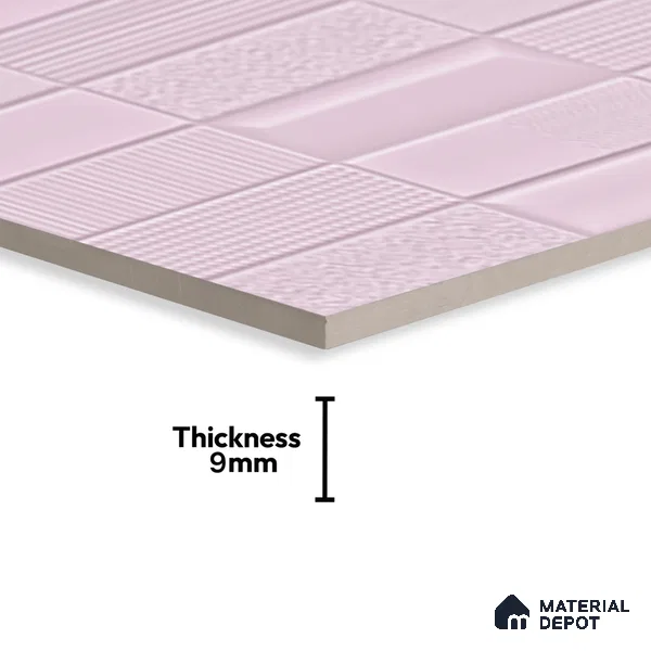 TL 00693 G Radiant Rosy Series Pattern 5 Pink Chrome Finish 4 ft x 2 ft Full Body Vitrified Tile - 9 mm (Sample)