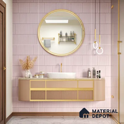 TL 00693 H Radiant Rosy Series Pattern 6 Pink Chrome Finish 4 ft x 2 ft Full Body Vitrified Tile - 9 mm (Sample)