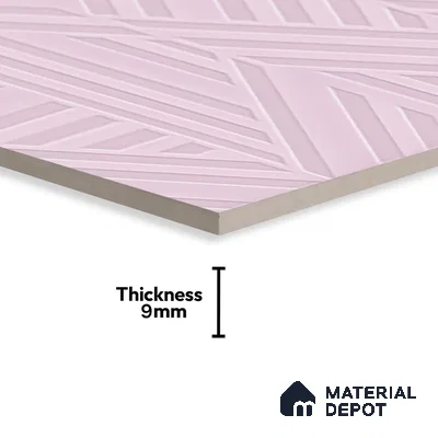 TL 00693 I Radiant Rosy Series Pattern 8 Pink Chrome Finish 4 ft x 2 ft Full Body Vitrified Tile - 9 mm (Sample)
