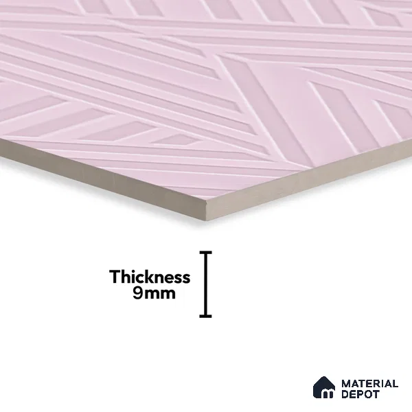 TL 00693 I Radiant Rosy Series Pattern 8 Pink Chrome Finish 4 ft x 2 ft Full Body Vitrified Tile - 9 mm (Sample)