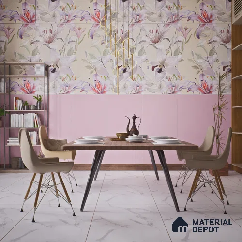 TL 00693 A Radiant Rosy Series Plain Pink Matte Finish 4 ft x 2 ft Full Body Vitrified Tile - 9 mm