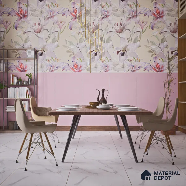 TL 00693 A Radiant Rosy Series Plain Pink Matte Finish 4 ft x 2 ft Full Body Vitrified Tile - 9 mm