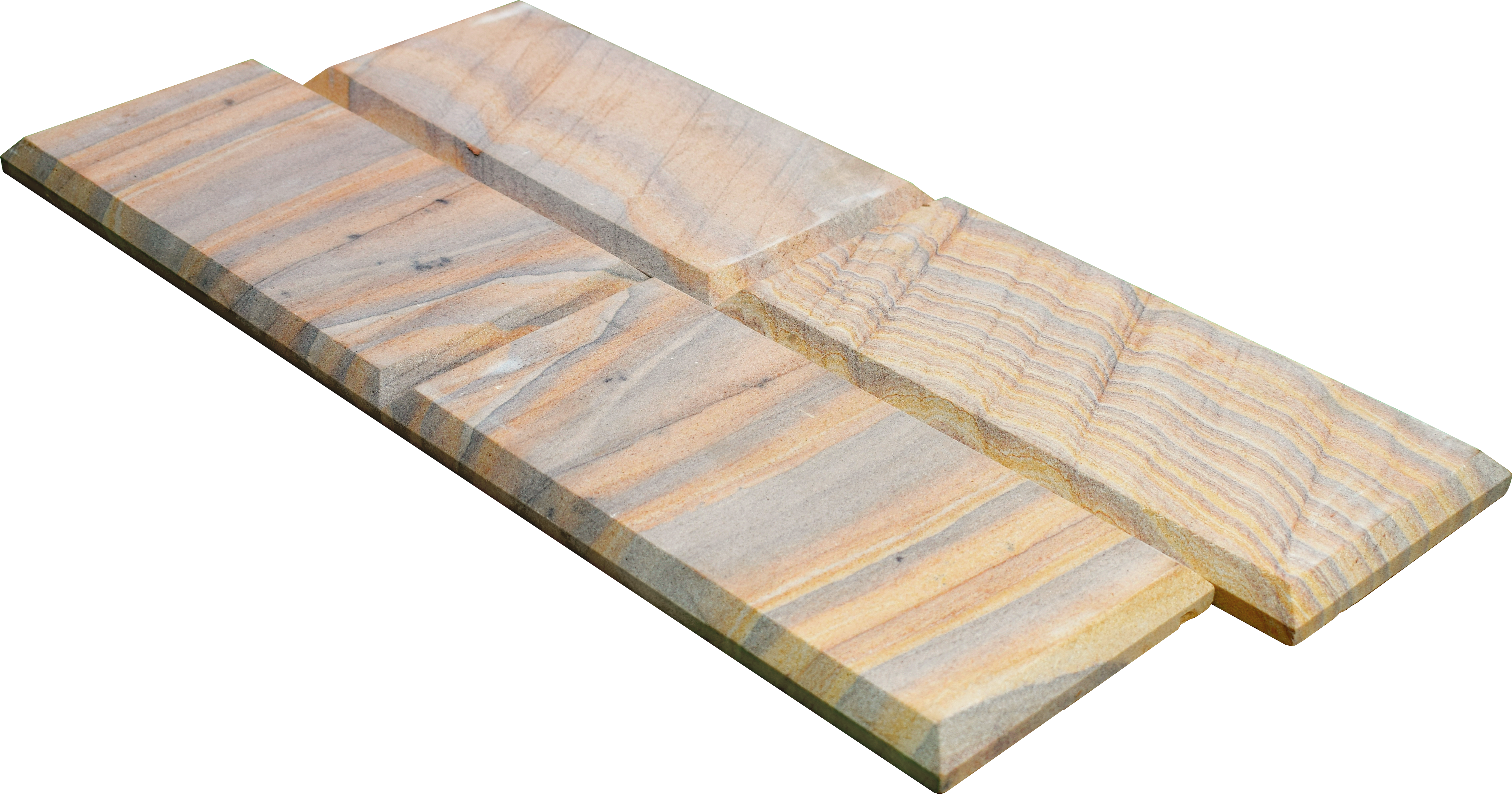 WL 00116 Rainbow 01 150 x 300 mm Natural Stone Wall Cladding | 1 Sq. Ft. = 2 Pieces |  Stone is a Natural Product, Please Expect Variation in Shades
