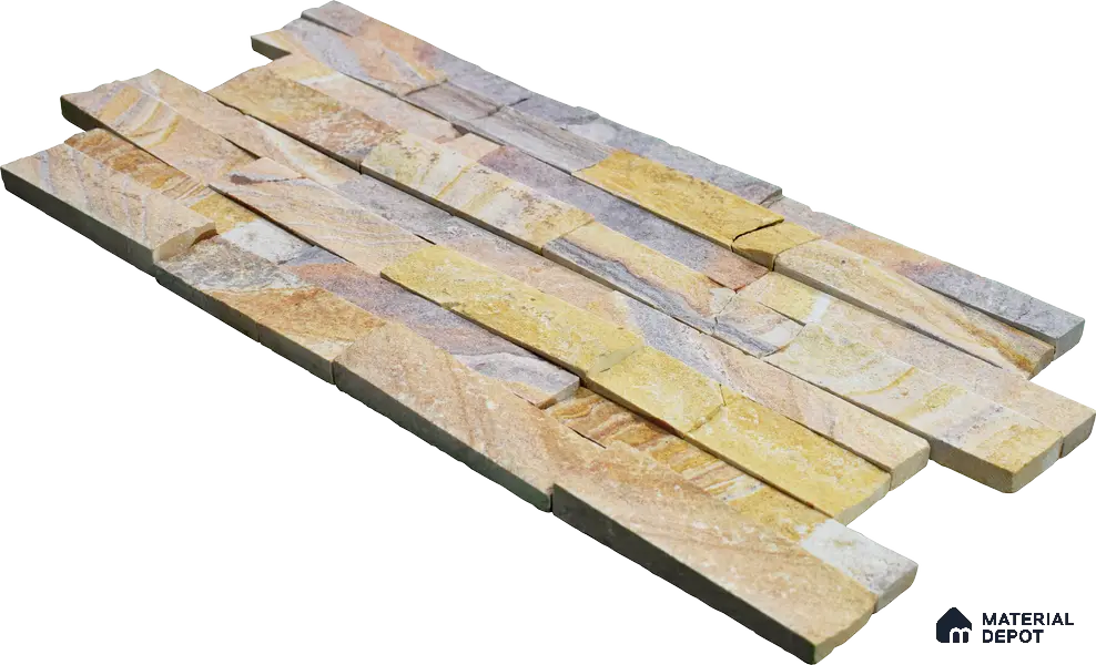 WL 00120 Rainbow 600 x 150 mm Natural Stone Wall Cladding | Stone is a Natural Product, Please Expect Variation in Shades