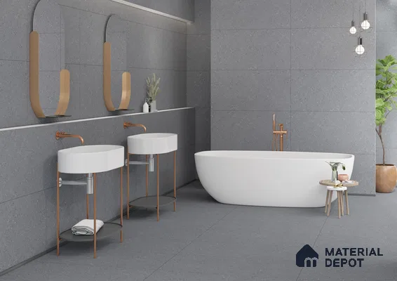 Industrial Chic Bathroom with Cement Finish | Material Depot