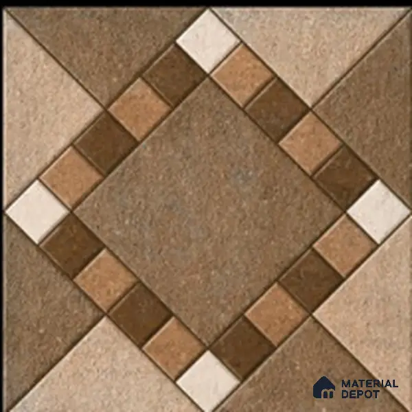 Budget Friendly Stone Look Value for Money Parking  Floor Tile 16 x 16 inch | TL 00589 | Vitrified Matte Finish Tile - 12 mm | Suitable For Parking, Outdoor, Balcony & Terrace | Pattern Alignment May Vary | 2-3 mm Spacer is Mandatory