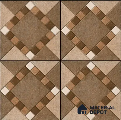 Budget Friendly Stone Look Value for Money Parking  Floor Tile 16 x 16 inch | TL 00589 | Vitrified Matte Finish Tile - 12 mm | Suitable For Parking, Outdoor, Balcony & Terrace | Pattern Alignment May Vary | 2-3 mm Spacer is Mandatory