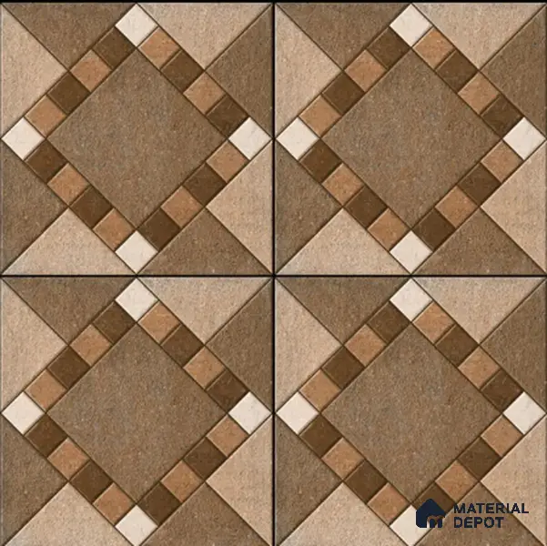 Budget Friendly Stone Look Value for Money Parking  Floor Tile 16 x 16 inch | TL 00589 | Vitrified Matte Finish Tile - 12 mm | Suitable For Parking, Outdoor, Balcony & Terrace | Pattern Alignment May Vary | 2-3 mm Spacer is Mandatory