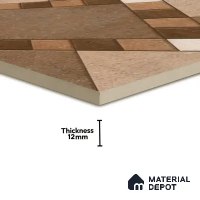 Budget Friendly Stone Look Value for Money Parking  Floor Tile 16 x 16 inch | TL 00589 | Vitrified Matte Finish Tile - 12 mm | Suitable For Parking, Outdoor, Balcony & Terrace | Pattern Alignment May Vary | 2-3 mm Spacer is Mandatory