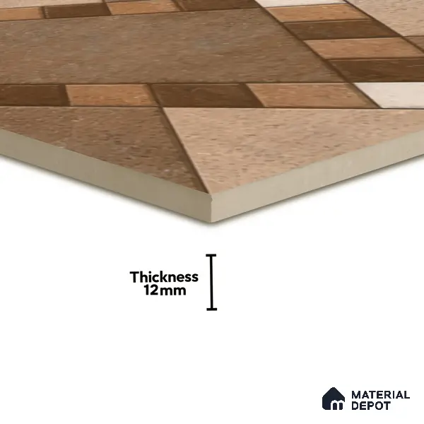 Budget Friendly Stone Look Value for Money Parking  Floor Tile 16 x 16 inch | TL 00589 | Vitrified Matte Finish Tile - 12 mm | Suitable For Parking, Outdoor, Balcony & Terrace | Pattern Alignment May Vary | 2-3 mm Spacer is Mandatory