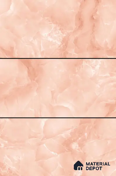 Marble Floor & Wall Tile TL 06393 Afyon Onyx Rose 4 ft x 2 ft High Gloss Finish Vitrified Tile - 9 mm | Suitable for Living Room, Bedroom & Bathroom