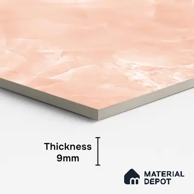 Marble Floor & Wall Tile TL 06393 Afyon Onyx Rose 4 ft x 2 ft High Gloss Finish Vitrified Tile - 9 mm | Suitable for Living Room, Bedroom & Bathroom